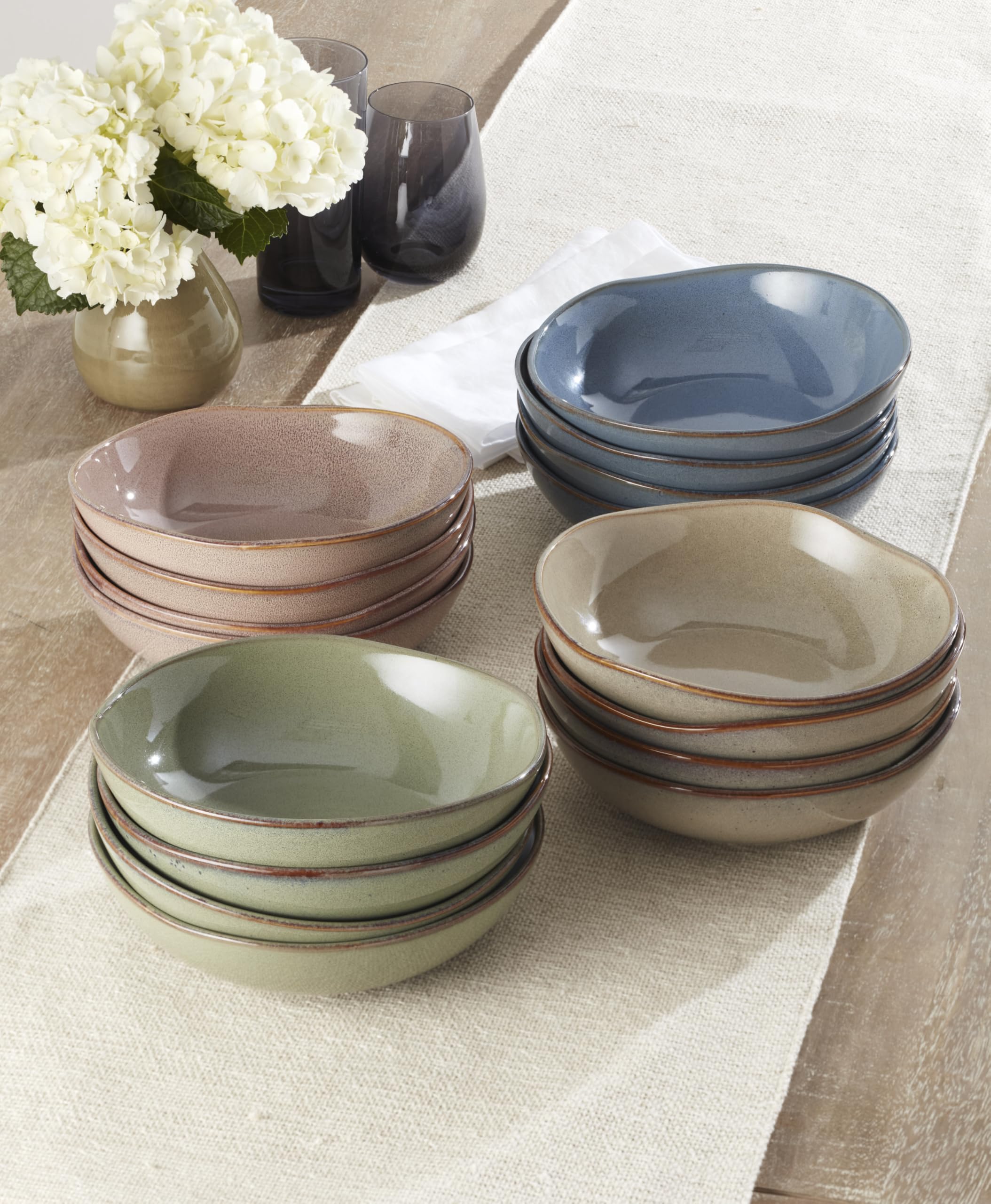 Amazon.com | Oneida Dinnerware Set, Organic Shades Blue Pasta